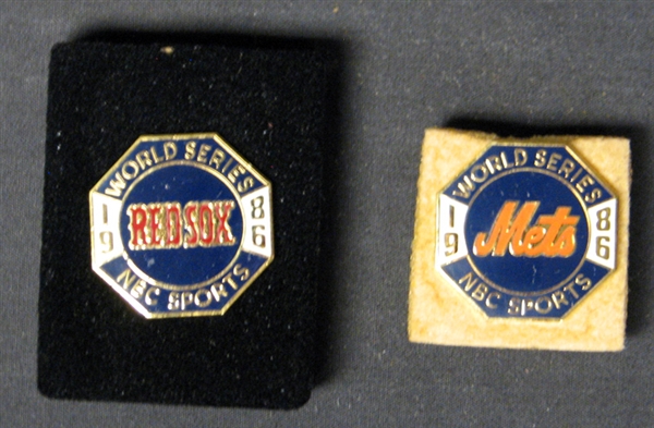 1986 World Series NBC Sports Press Pin (Balfour) Group of (2)