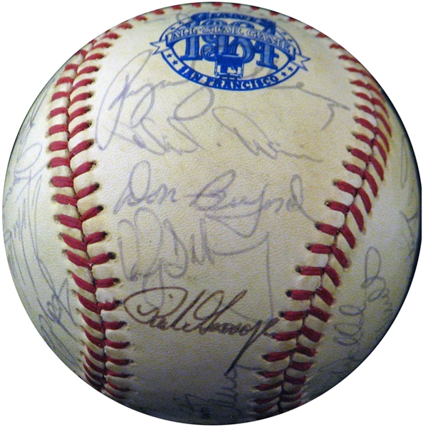 1984 Official All Star Game Baseball with (28) Signatures with HOFers Featuring Carter and Gwynn