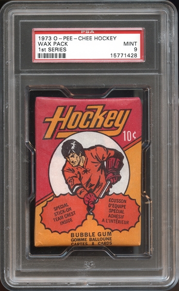 1973 O-Pee-Chee Hockey Unopened Wax Pack 1st Series PSA 9 MINT