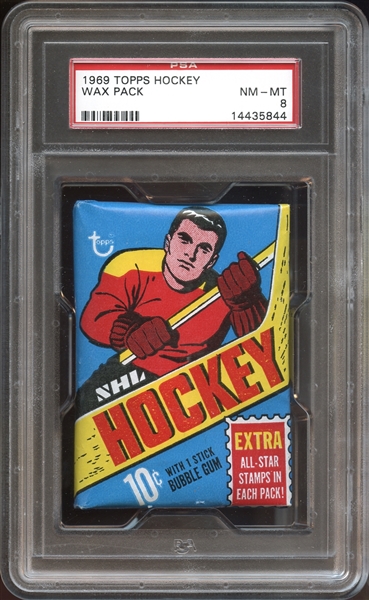 1969 Topps Hockey Unopened Wax Pack PSA 8 NM/MT