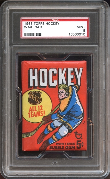 1968 Topps Hockey Unopened Wax Pack PSA 9 MINT