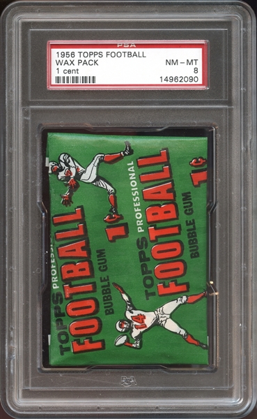 1956 Topps Football Unopened 1 Cent Wax Pack PSA 8 NM/MT