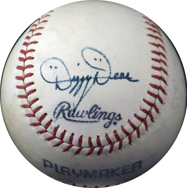 Spectacular Dizzy Dean Single Signed Baseball