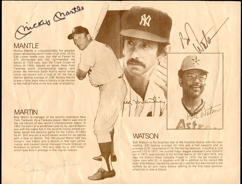 Mickey Mantle and Billy Martin Autographed Advertisement