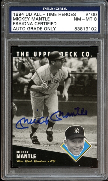 Mickey Mantle Signed 1994 Upper Deck All-Time Heroes PSA/DNA AUTHENTIC