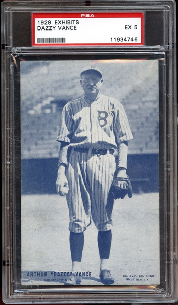 1928 Exhibits Dazzy Vance PSA 5 EX