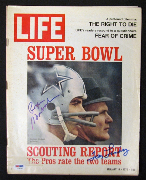 Roger Staubach and Tom Landry Signed 1972 Life Magazine PSA/DNA