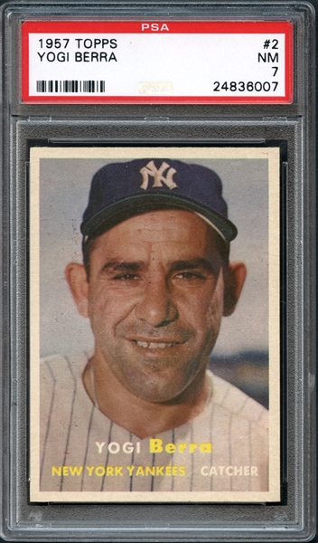 1957 Topps #2 Yogi Berra PSA 7 NM