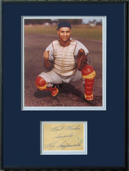 Roy Campanella Pre-Accident Cut Signature in Framed Display