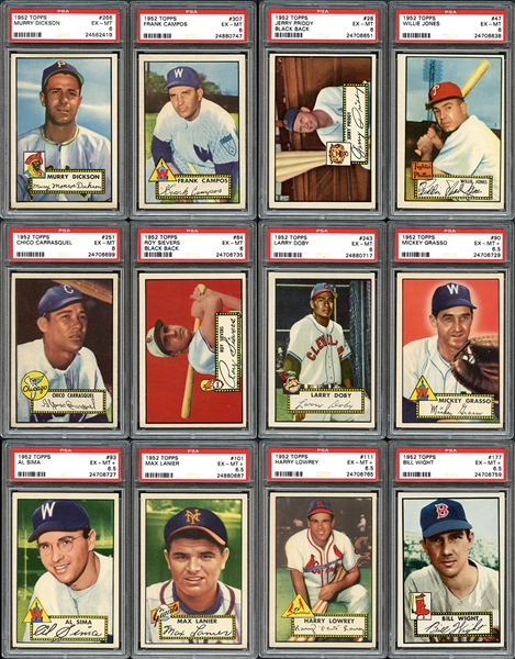 1952 Topps Baseball Group of (40) All PSA 6 or 6.5