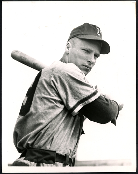 Richie Ashburn Philadelphia Phillies Type I Original 8x10 Photo Used for 1949 Bowman Rookie Card Plus 1948 Autographed GPC PSA/DNA 9