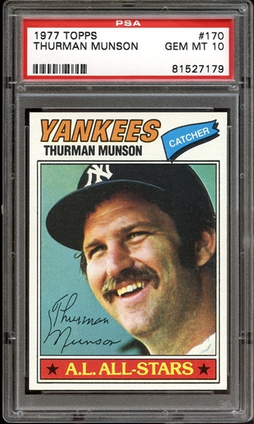 1977 Topps #170 Thurman Munson PSA 10 GEM MINT