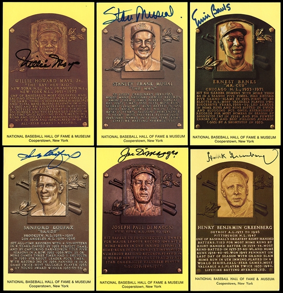 1964 Date Signed Yellow Hall of Fame Plaque Group of (59)