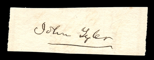 President John Tyler Cut Signature with LOA