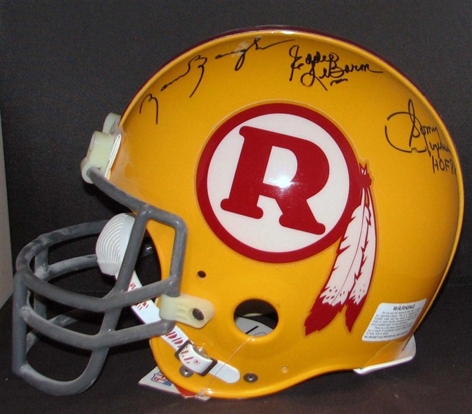 Washington Redskins Star and HOF Signed Full-Size Helmet with (5) Signatures 