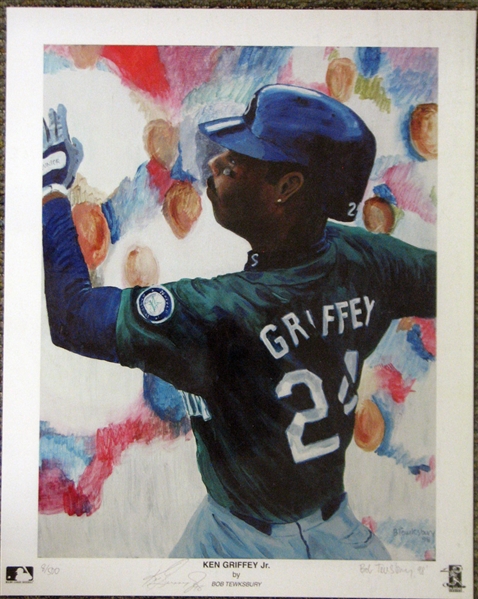 Ken Griffey Jr. Signed Lithograph by Bob Tewksbury