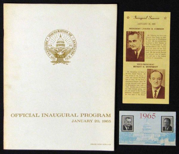 1965 Presidential Inauguration Program (LBJ) and Ticket Stub