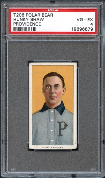 1909-11 T206 Polar Bear Hunky Shaw Providence PSA 4 VG/EX