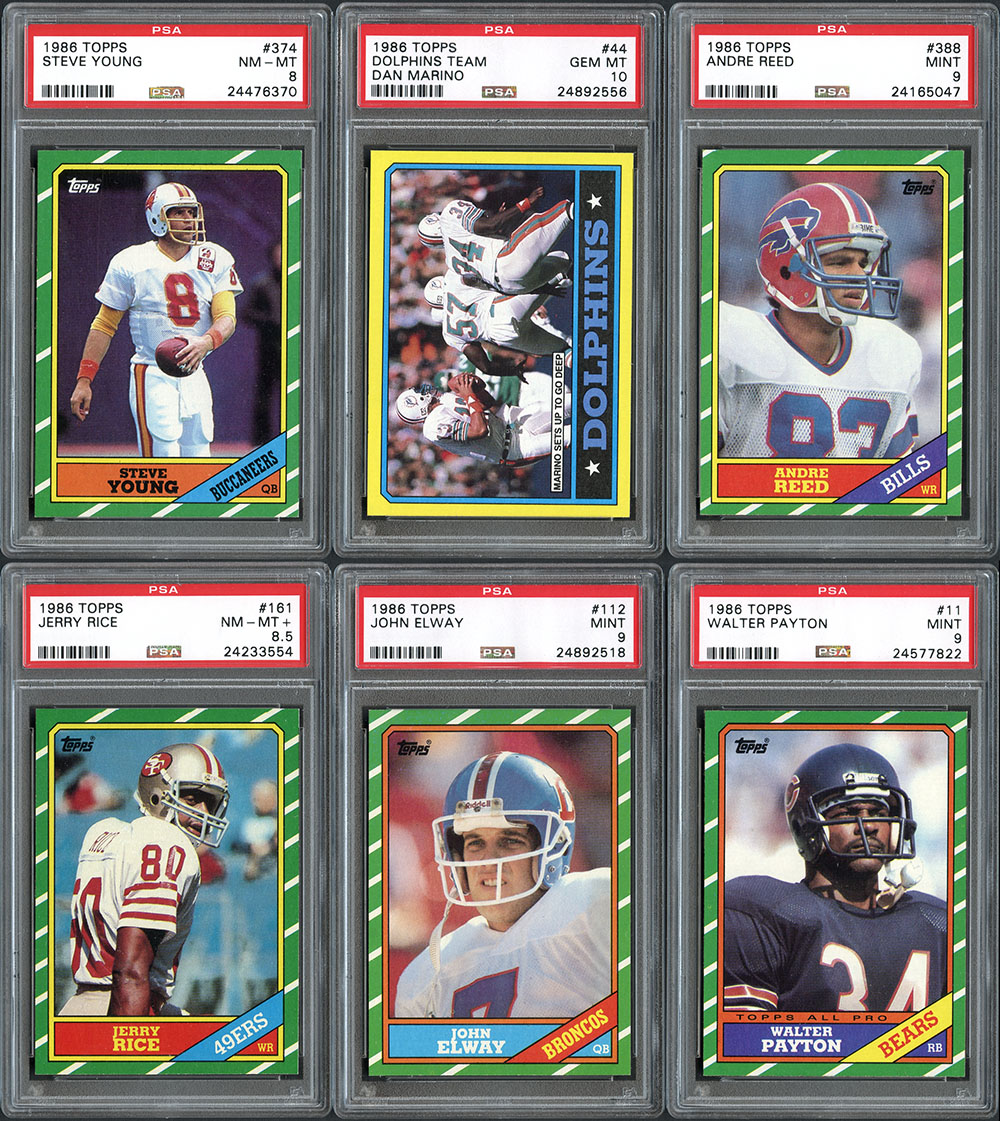 Lot Detail 1986 Topps Football Complete Set with PSA Graded