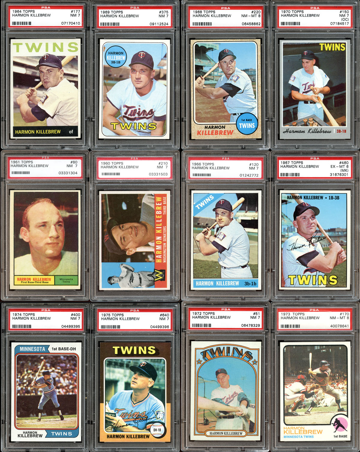 Lot Detail - 1960-75 Topps Harmon Killebrew Group of (12) All PSA Graded