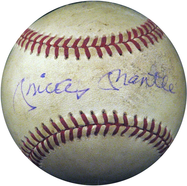 Mickey Mantle Single-Signed Baseball