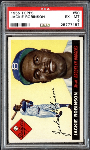 1955 Topps #50 Jackie Robinson PSA 6 EX/MT