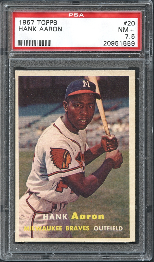 Lot Detail - 1957 Topps #20 Hank Aaron PSA 7.5 NM+