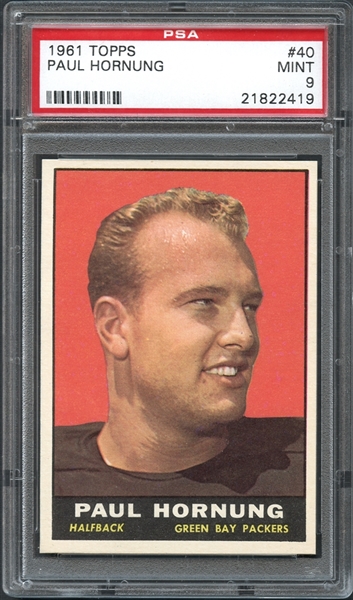 1961 Topps #40 Paul Hornung PSA 9 MINT