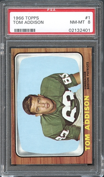 1966 Topps #1 Tom Addison PSA 8 NM/MT