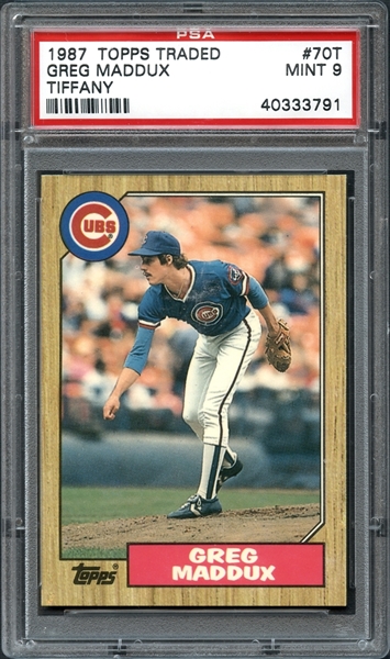 1987 Topps Traded Tiffany #70T Greg Maddux PSA 9 MINT