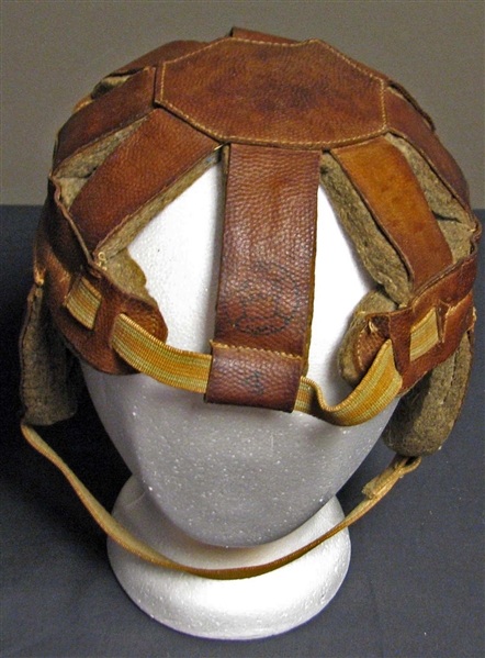 Early 1900s Reach #4 8-Spoke Leather Football Helmet