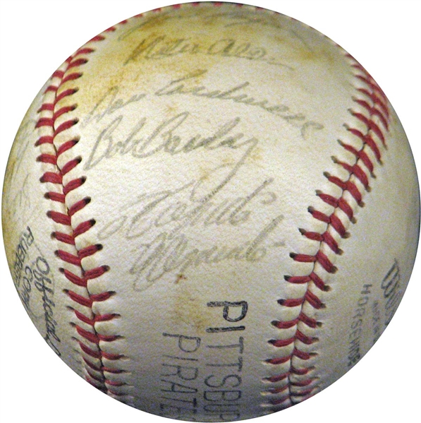 1966 Pittsburgh Pirates Team-Signed Baseball with (19) Signatures Featuring Clemente and Stargell