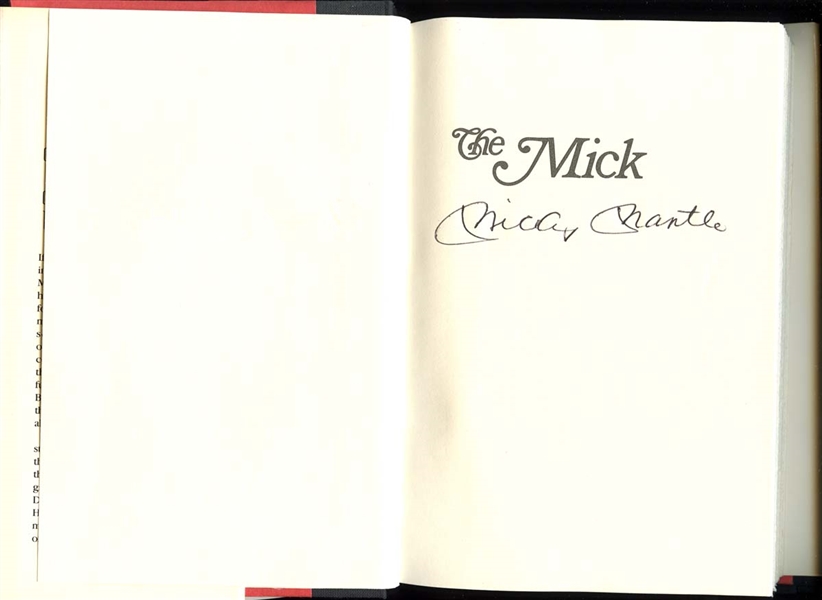 Mickey Mantle Signed Hardcover "The Mick" Book