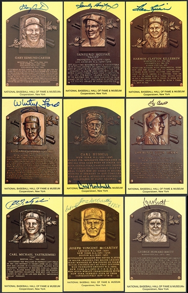 1964 Date Yellow Hall of Fame Plaque Autographed Group of (99) with Additional (150) Unsigned