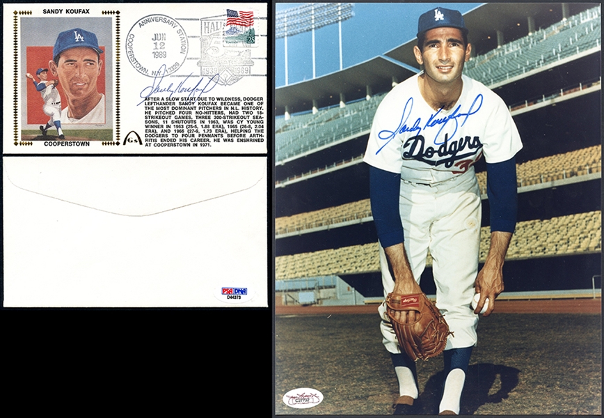 Sandy Koufax Signed First Day Cover and Autographed Photo