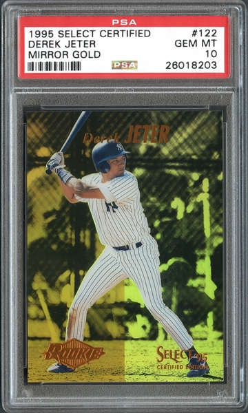 1995 Select Certified #122 Derek Jeter Mirror Gold Rookie Card PSA 10 GEM MINT