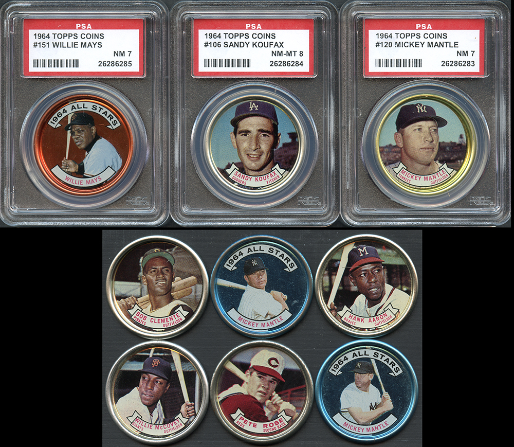 Lot Detail - 1964 Topps Coins Near Complete Set (157/164) with Both ...