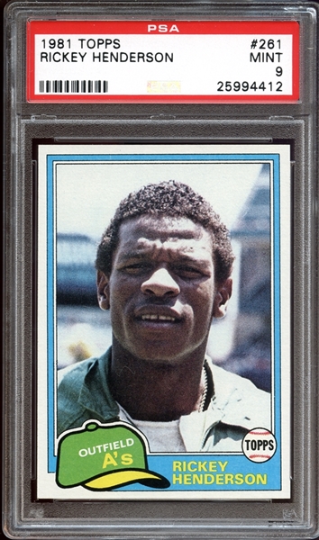 1981 Topps #261 Rickey Henderson PSA 9 MINT