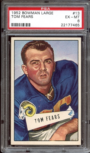 1952 Bowman Large #13 Tom Fears PSA 6 EX/MT