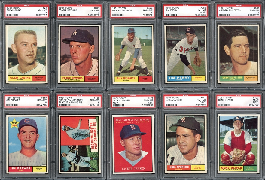 Lot Detail - 1961 Topps Baseball Group of (22) PSA Graded Cards