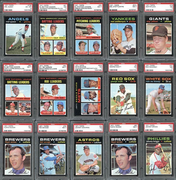 1971 Topps Baseball Group of (21) PSA Graded Cards with High Numbers