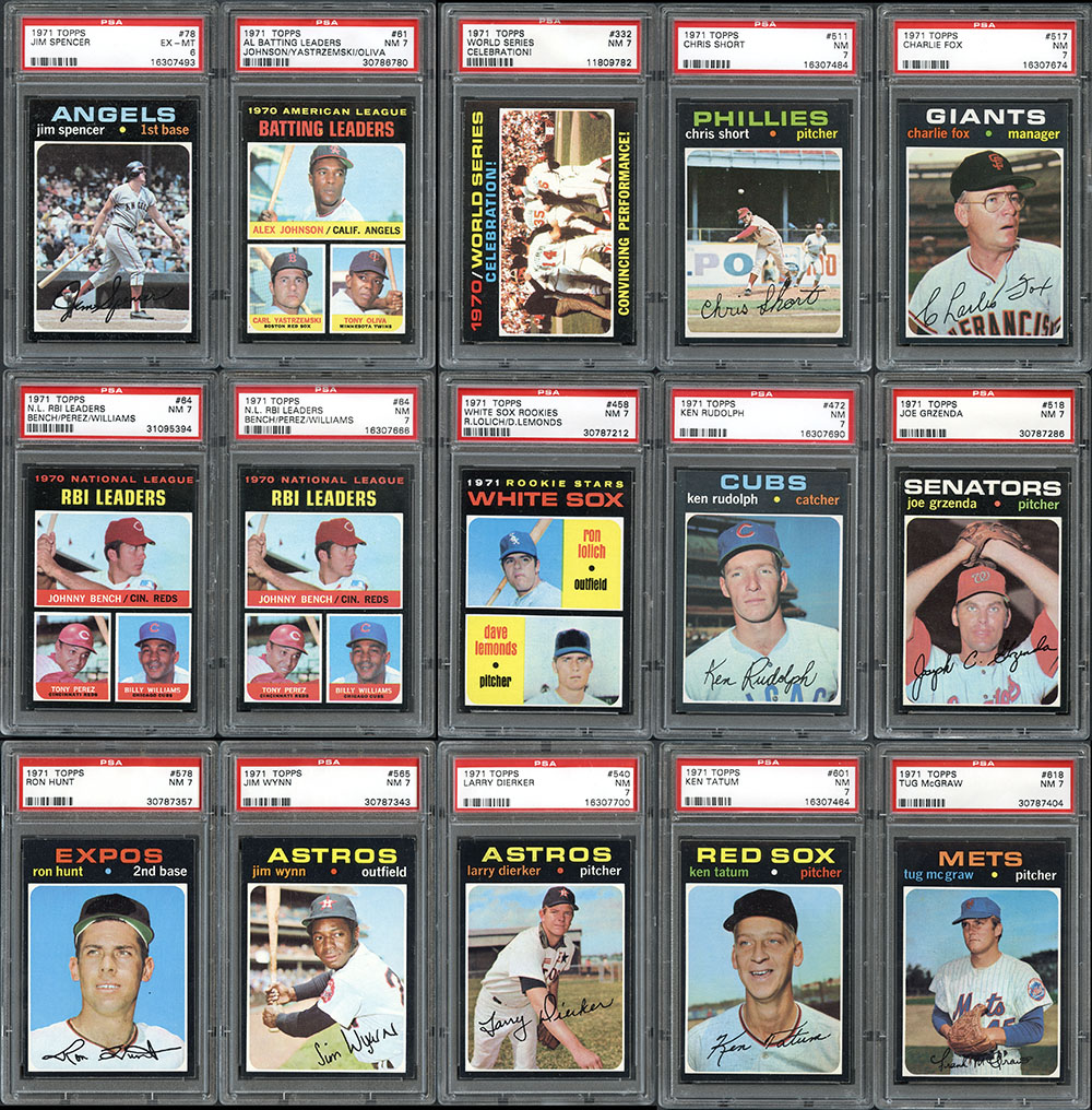 Lot Detail - 1971 Topps Baseball Group of (21) PSA & SGC Graded Cards ...