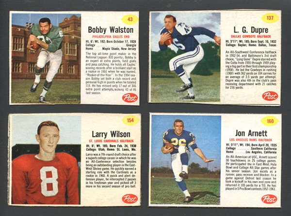 1962 Post Cereal Football Group of (21) with Bobby Watson SP