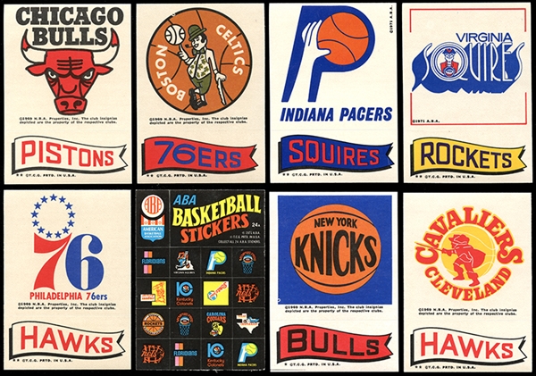 1969-71 NBA & ABA Topps Team Logo Sticker Inserts Group