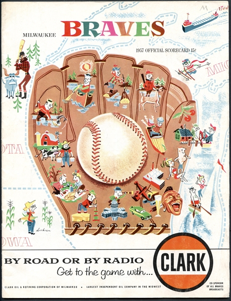 1957 Milwaukee Braves Scorecard