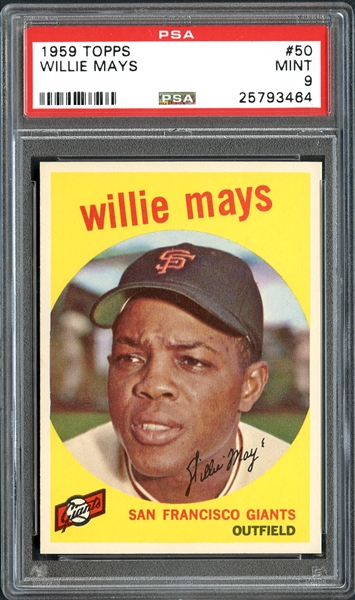 1959 Topps #50 Willie Mays PSA 9 MINT