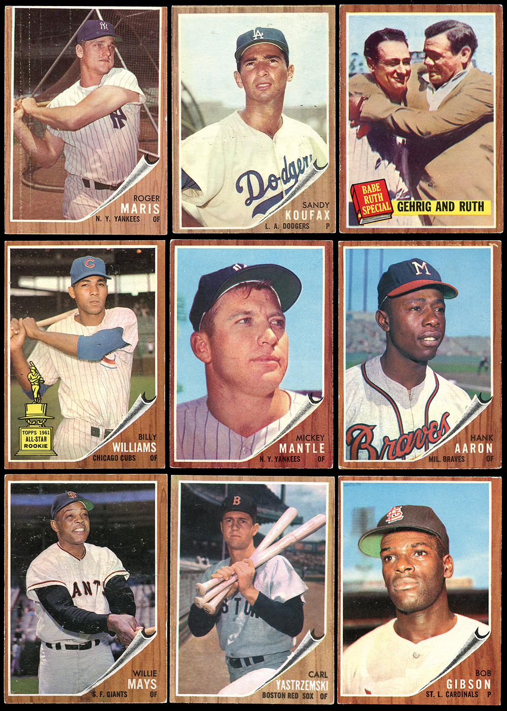 Lot Detail - 1962 Topps Baseball Group of (227) Cards with Stars ...