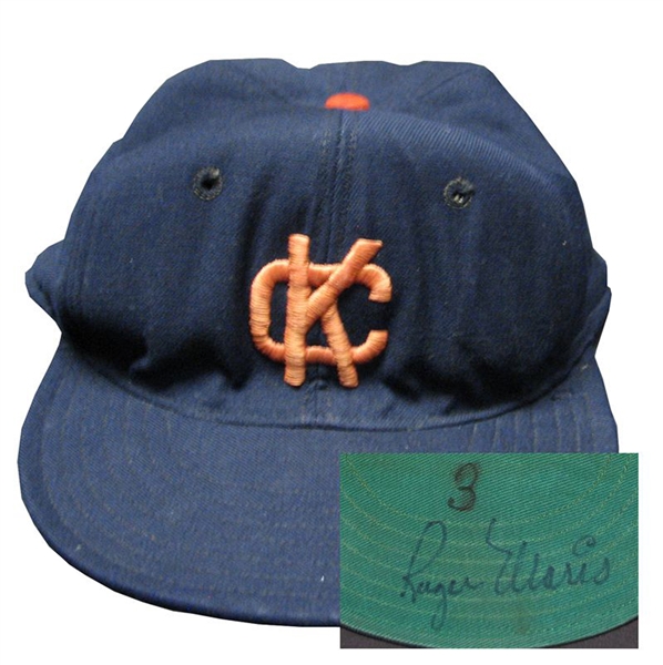 1959 Roger Maris Kansas City As Signed Hat Attributed to Maris Game Use