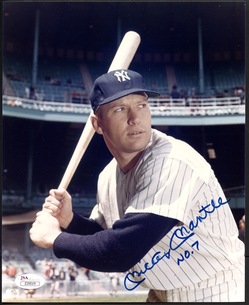 Mickey Mantle Signed 8x10 Photo PSA/DNA 8