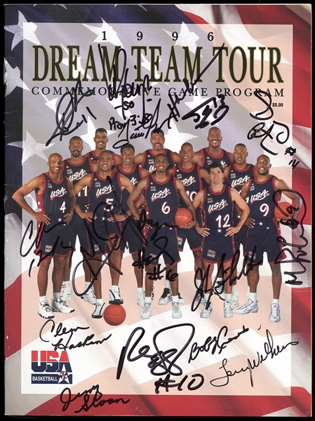 1996 Olympic Dream Team Tour Program with Autographs